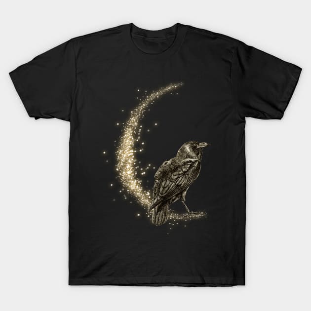 Raven Spirit Animal - Pagan Moon T-Shirt by sharanarnoldart